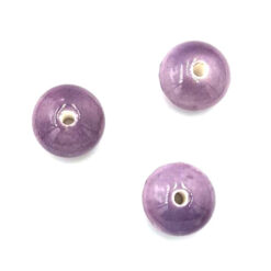 Keramiek kralen Licht aubergine disc 12x8mm