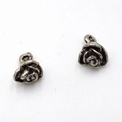Bedel Roos 8x6mm antiek zilver