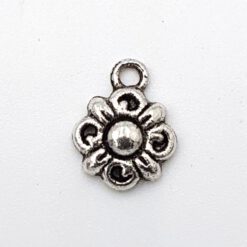 Bedel bloem 14x11mm antiek zilver