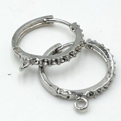 Oorbellen18mm antiek zilver met settings voor Schwarovski steentjes