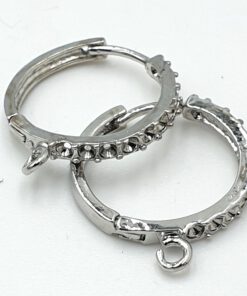 Oorbellen18mm antiek zilver met settings voor Schwarovski steentjes