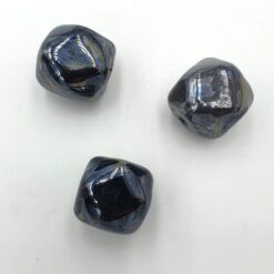 Keramiek kralen Antraciet facet met olieglans 16mm