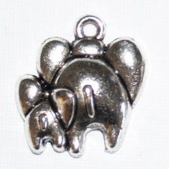Bedel Olifantjes 18x15mm Antiek Zilver