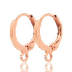 DQ metaal sluitbare oorhangers met oog Rosé goud (nikkelvrij)(per paar)