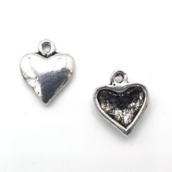 Metaal bedels Hart 14mm antiek zilver