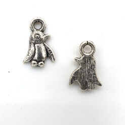 Metaal bedels Pinguin antiek zilver