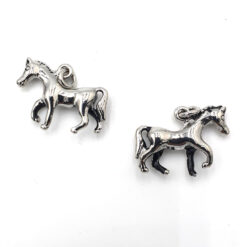 Metaal bedel Paard 22x18mm antiek zilver