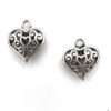 Metaal bedel DQ Hart 20mm antiek zilver