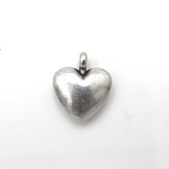 Metaal bedel DQ Hart 15x12mm antiek zilver