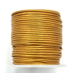 DQ Leer rond 1 mm Goud metalic