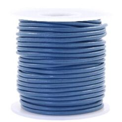 DQ Leer rond 2 mm Blauw