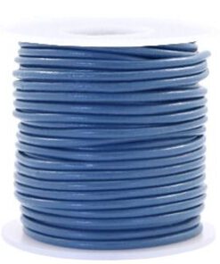 DQ Leer rond 2 mm Blauw