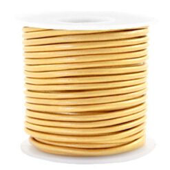 DQ Leer rond 2 mm Geel