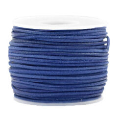 DQ Leer rond 1 mm Antique blue