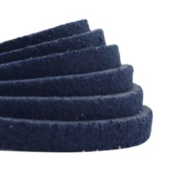 DQ leer suède plat 5mm Dark blue (per losse meter)
