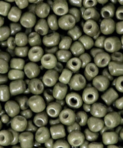 Glaskralen Rocailles 8/0 (3mm) Khaki green