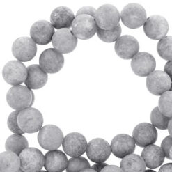 8 mm kralen natuursteen rond mountain jade mat Grey