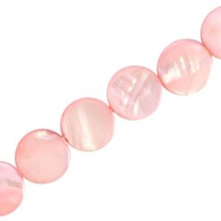 Schelp kralen rond roze 8mm