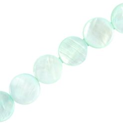 Schelp kralen rond mintgroen 8mm
