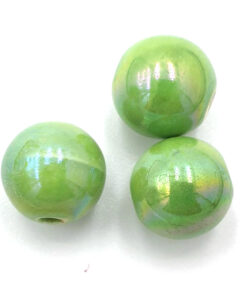 Keramiek kralen Lime 12mm met olieglans
