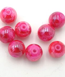 Glaskralen roze met glans 8mm