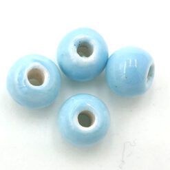 Kralen keramiek 6x8mm licht blauw