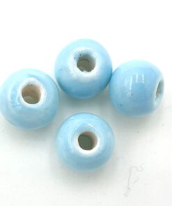 Kralen keramiek 6x8mm licht blauw