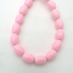 Glaskralen ovaal licht roze 8x10mm