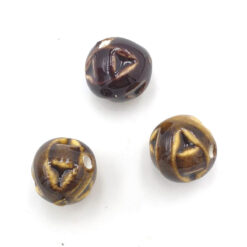 Keramiek kralen goud bruin 14mm