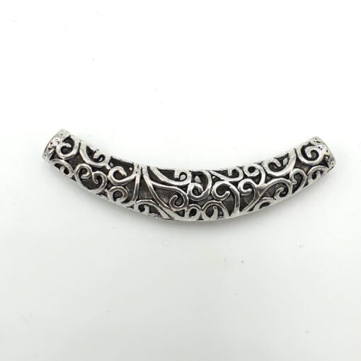 Unieke metalen kralen barok buis 12x65mm