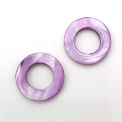 Schelp kralen donut lila 20mm