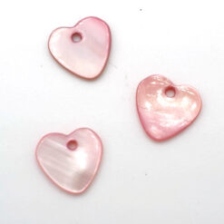 Schelp hanger licht roze hartje 11mm