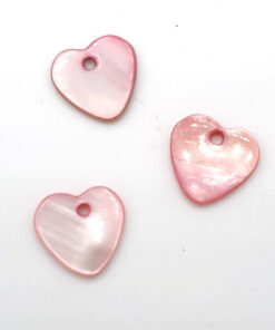 Schelp hanger licht roze hartje 11mm