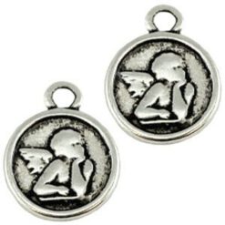DQ Metaal bedel engeltjes 12x15mm