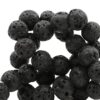 10mm natuursteen kralen mat Lava Dark anthracite black