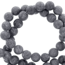 8 mm natuursteen kralen rond mountain jade mat Anthracite grey