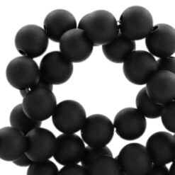 6 mm acryl kralen mat Deep black