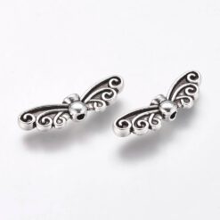 Metalen kralen angel wing Antiek zilver 22x6mm