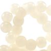Glaskralen opaal vintage ivory yellow 8mm