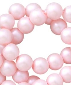 DQ Glasparels pearl shine licht roze 6mm