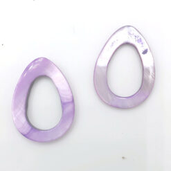 Schelp kralen druppel lavendel 35x25mm