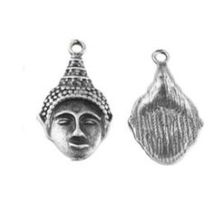 Metalen bedel buddha 16x29mm