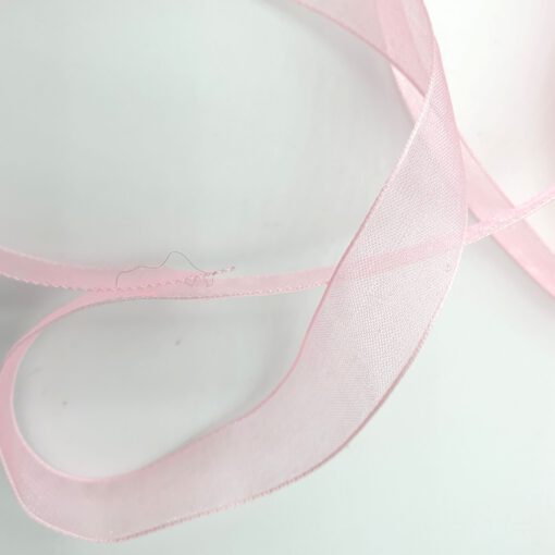 Organza licht roze lint 15mm