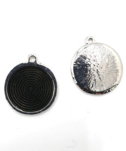 DQ metaal setting met zwarte glitter achtergrond voor 22mm cabochon