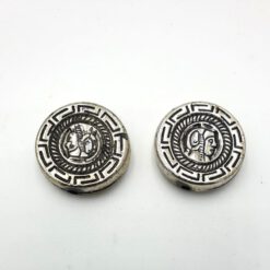 Metallook munt kralen 22x5mm