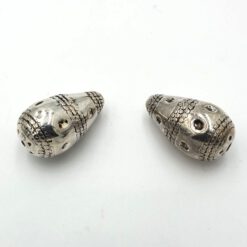 Metallook kraal pegel 35x20x3mm antiek zilver