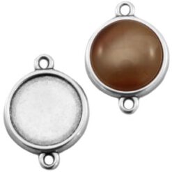 DQ tussenstuk met 2 oogjes, voor 16mm cabochon