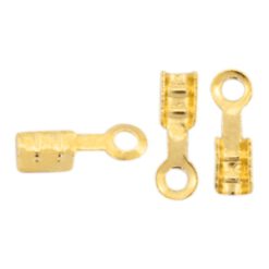 Onderdelen DQ metaal veterklem 1mm Goud