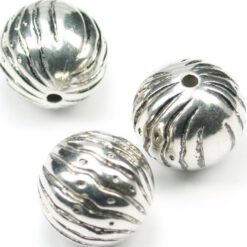 Metallook kraal rond 20mm antiek zilver