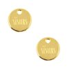 Bedels DQ metaal 12mm rond "sisters" Goud